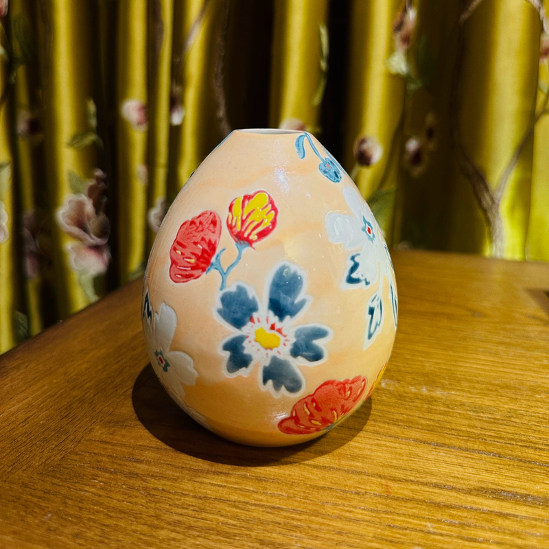 墨染 锦年 外贸出口陶瓷手绘陶瓷餐桌插花花器摆件花瓶个性花瓶