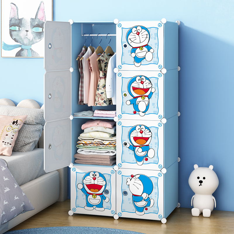 儿童衣柜家用卧室简易组装小型挂衣橱出租屋用宝宝婴儿收纳储物柜
