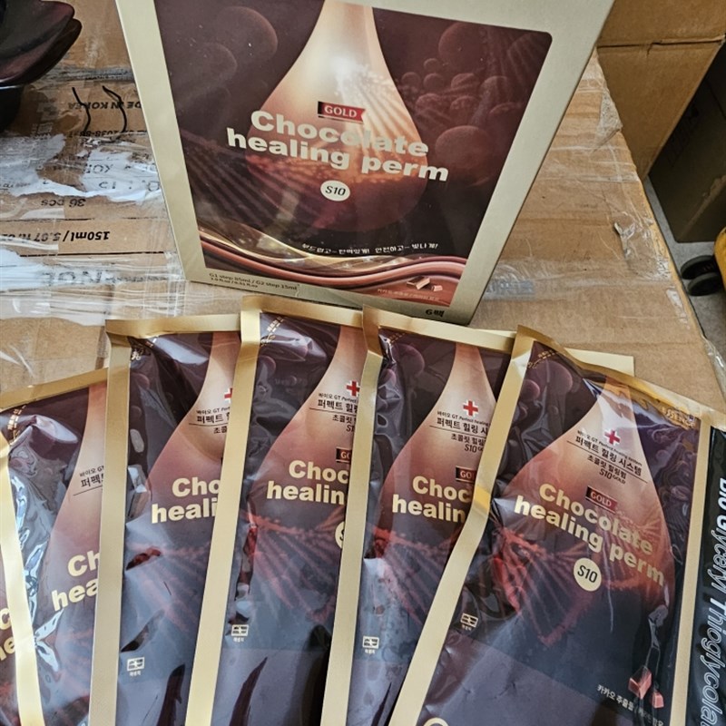 韩国G1爱神吉巧克力升级版受伤发酸性软化剂直发膏PH4.5袋装100ml