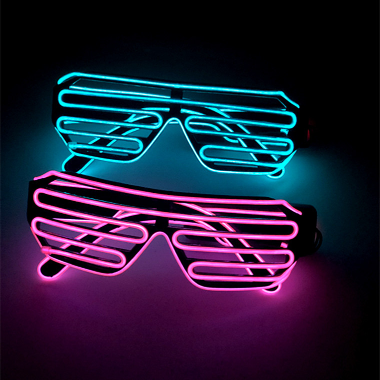 EL发光眼镜荧光百叶窗夜店酒吧蹦迪生日派对气氛舞台表演气氛道具
