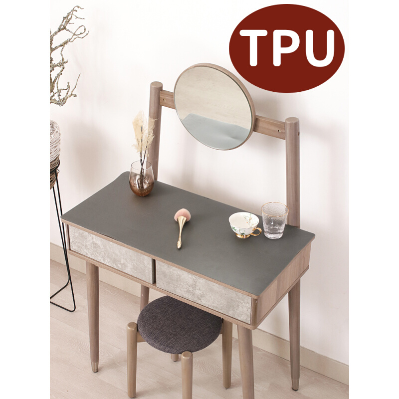 美清tpu纯色绿色美甲桌布北欧ins轻奢风化妆台梳妆台高级感桌垫子