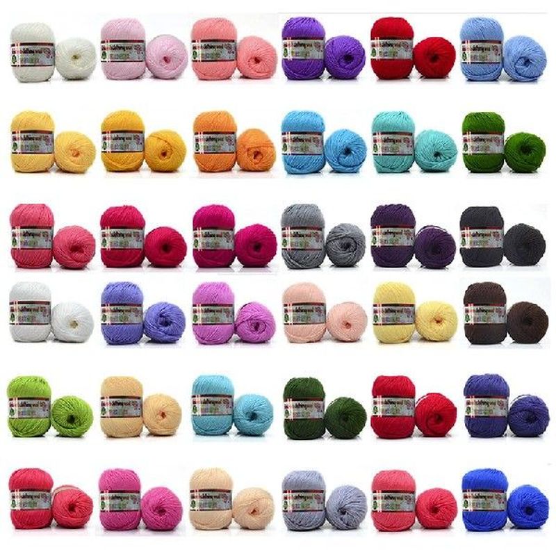 10pcs 77 color Cotton Silk Knitting Yarn Soft Warm Cashmere