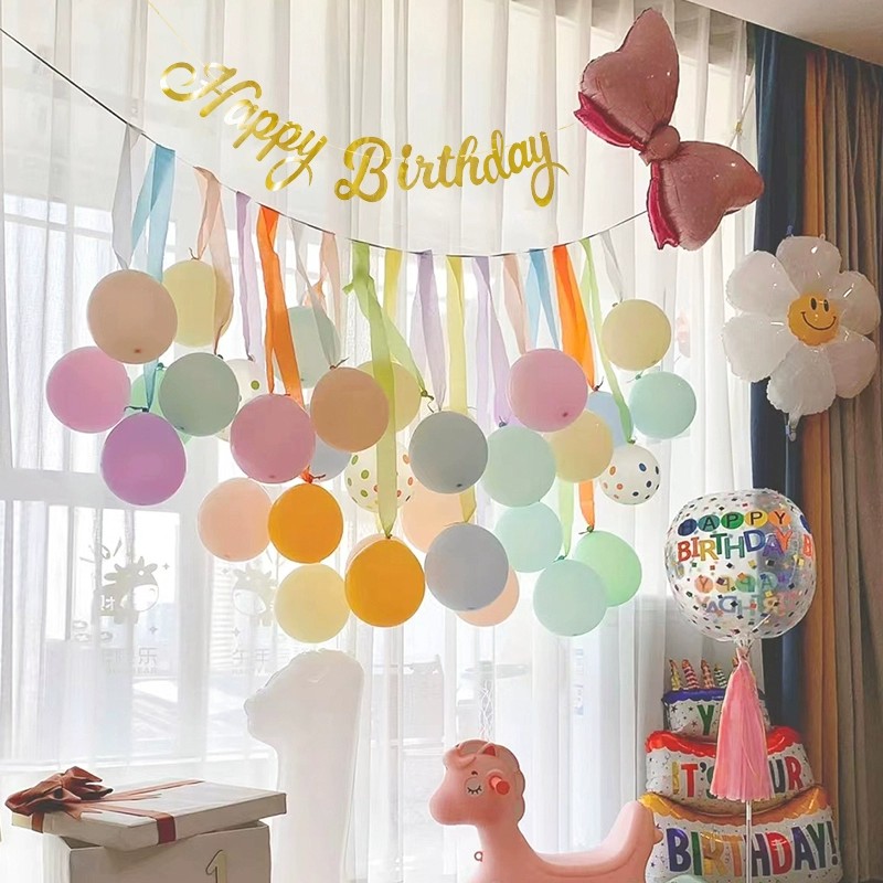 儿童周岁生日装饰品场景布置男孩女孩宝宝气球快乐背景墙派对用品