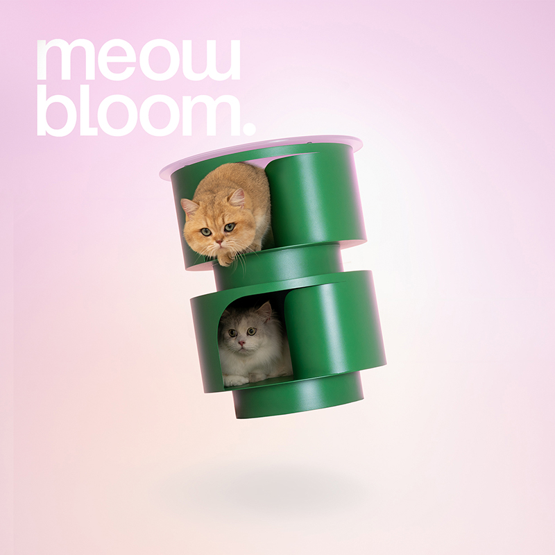 Meow Bloom洞穴边几人猫共用床头柜小角几猫窝圆茶桌北欧创意设计