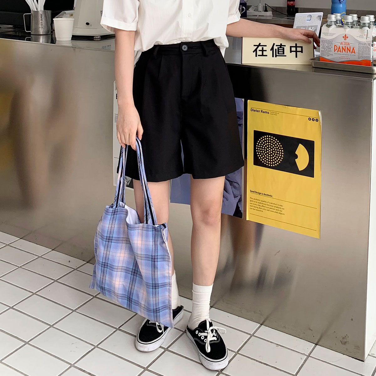 三木社 夏季西装短裤女日系穿搭直筒裤2022宽松高腰薄款裤子