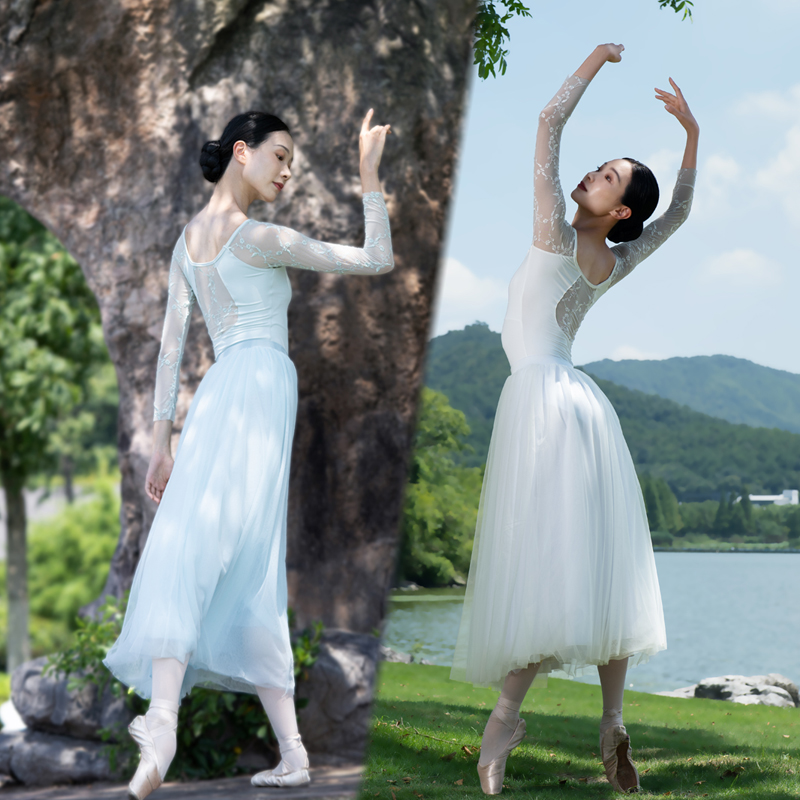 舞瑞祥灵泽芭蕾舞服练功服成人女八分袖中国舞艺考形体空中瑜伽连
