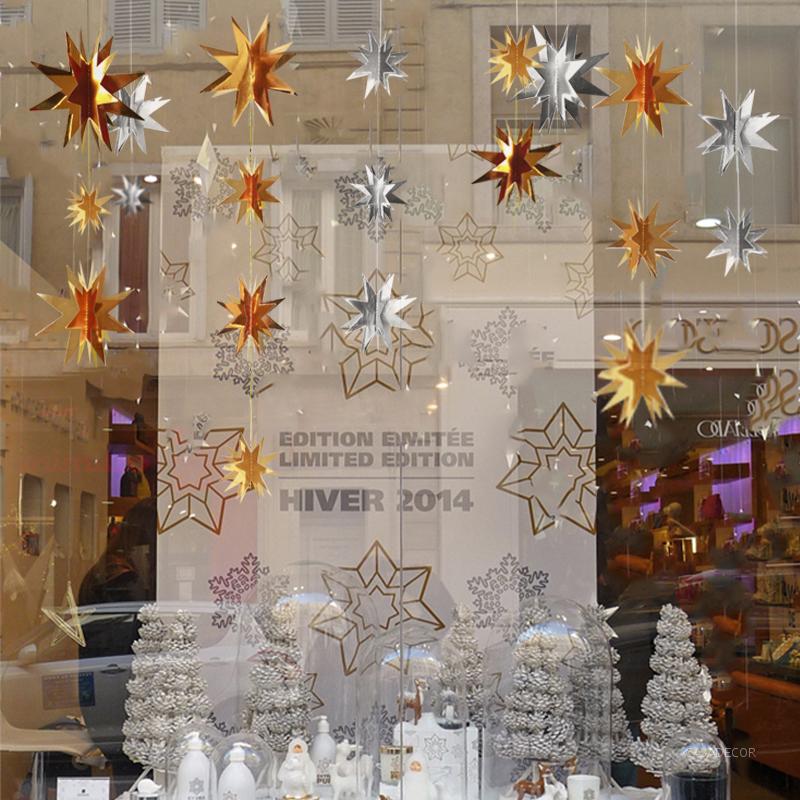 珠宝店铺橱窗创意挂饰装饰立体雪花挂件商场大厅走廊开业活动布置