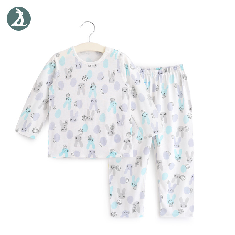 新款竹纤维睡衣宝宝套装婴儿内衣薄款长袖空调服夏季家居服幼儿