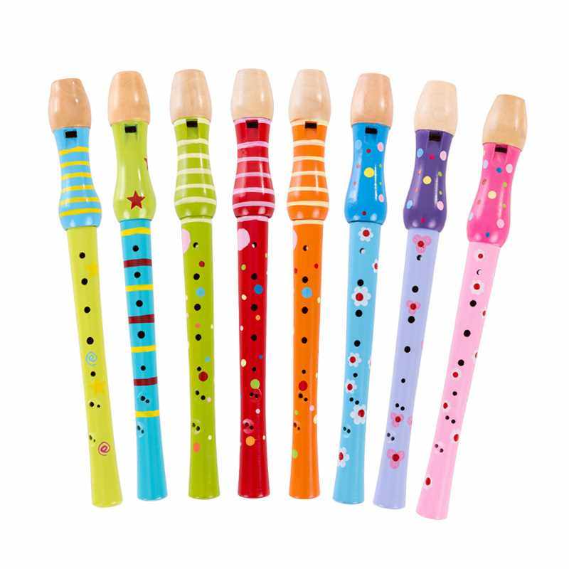 福孩儿 木制幼儿童笛子玩具 8孔竖笛小孩初学男女孩宝宝吹奏乐器
