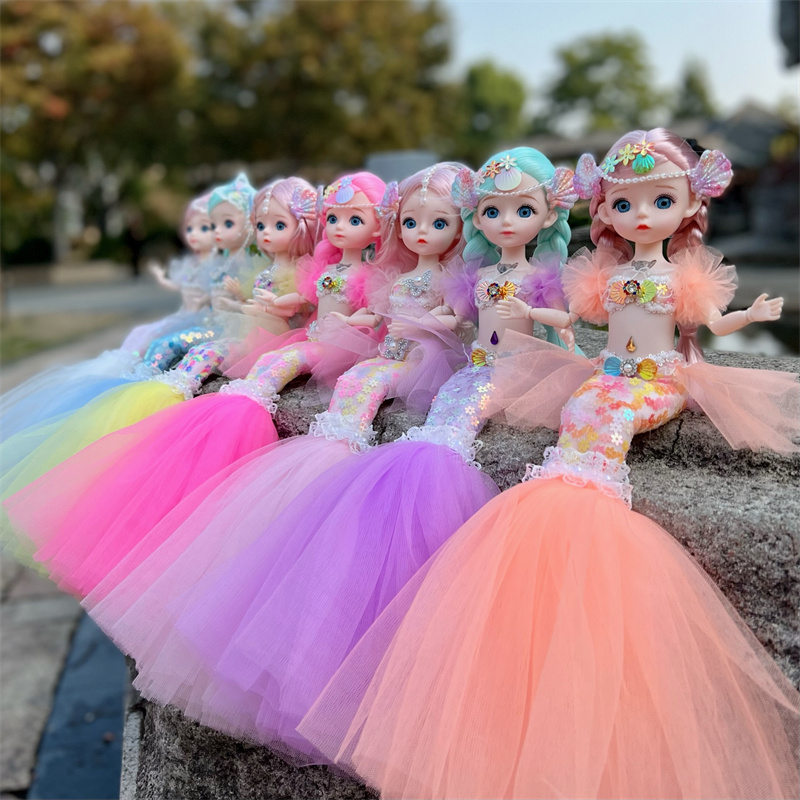 12寸肥童美人鱼娃娃会唱歌儿童女孩玩具玩偶过家家公主生日礼物