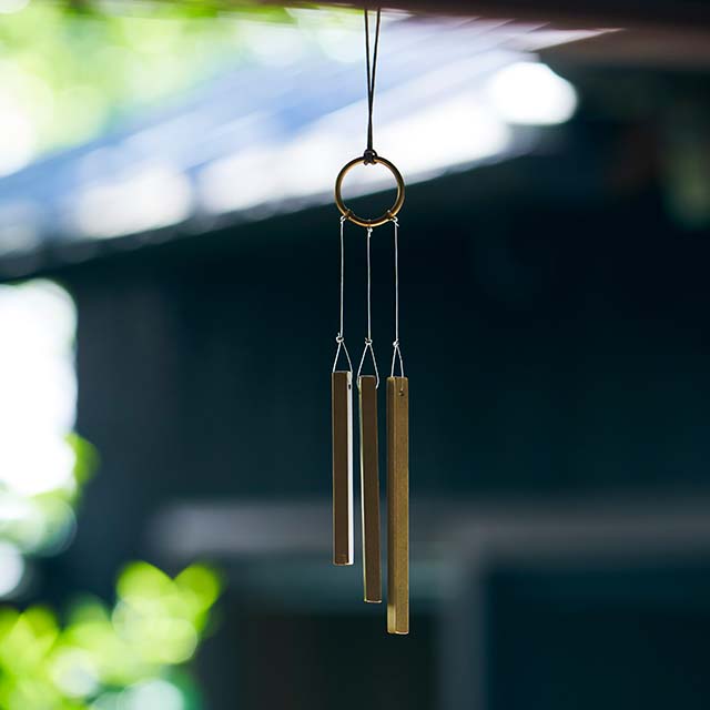 日本进口 中川夏の风诗物 真鍮黄铜の角材和线材组合吊饰吊铃风铃