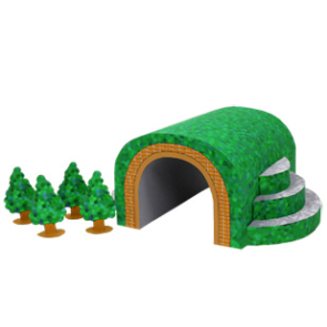 城市设施山洞隧道3D立体纸模型儿童亲子手工劳动DIY 带实物说明