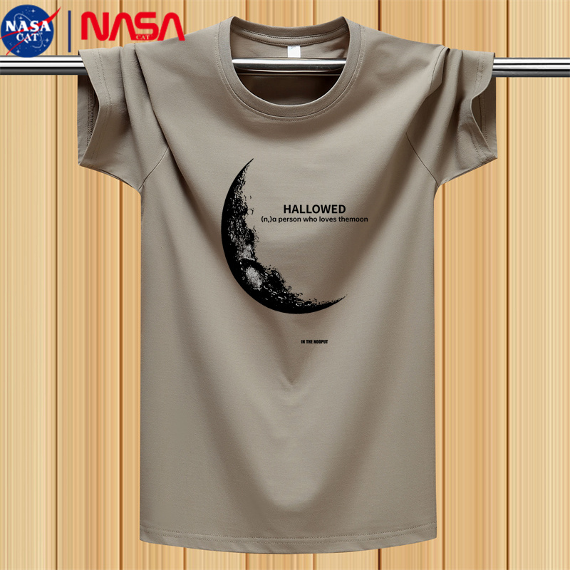 NASA新款2023纯棉短袖t恤男夏季休闲情侣潮流上衣圆领青年打底衫
