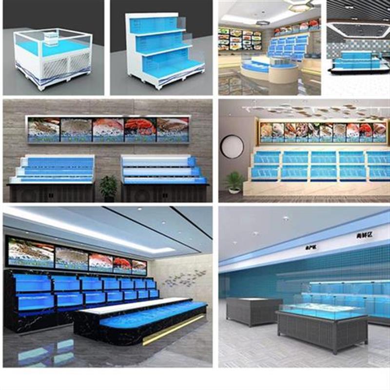 新品缸卖鱼设备酒店餐馆饭店x海水贝类定制海鲜池Y制冷机一体式