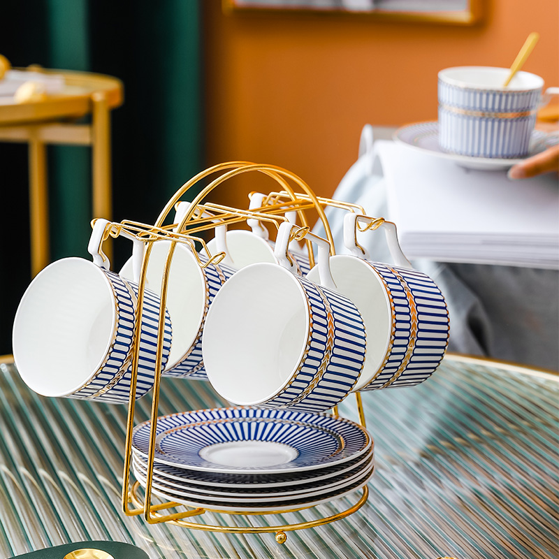 咖式骨瓷英啡杯套装欧式t小茶华咖啡杯碟家用下午奢精致杯子勺架