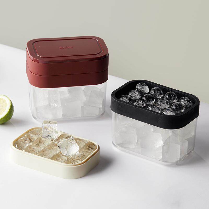 米立风物冰块模具家用硅胶软冰格储存盒神器冰箱冻冰球制冰盒