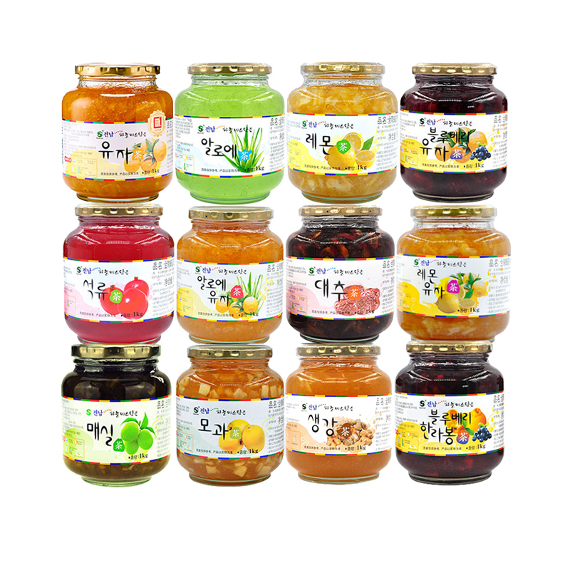 全南蜂蜜柚子茶蜂蜜柠檬茶韩国进口1kg罐装柚子酱水果茶冲饮品