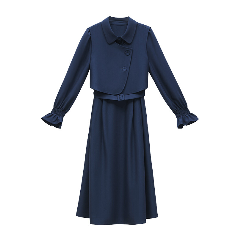 2023春季女装新品韩版中长款修身两件套时尚连衣裙 ZY2308