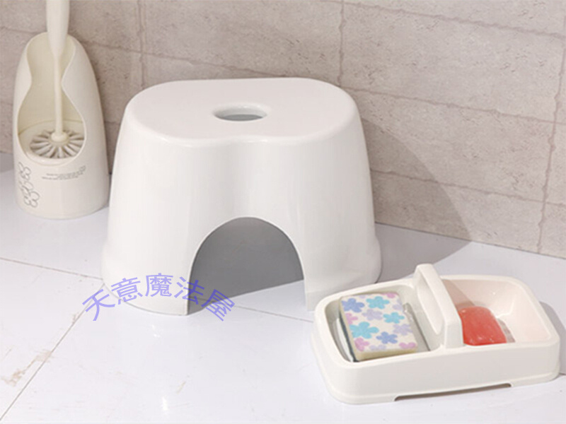 韩国昌信防滑洗浴淋浴室坐凳塑料加厚洗澡矮凳子浴凳老人儿童白色