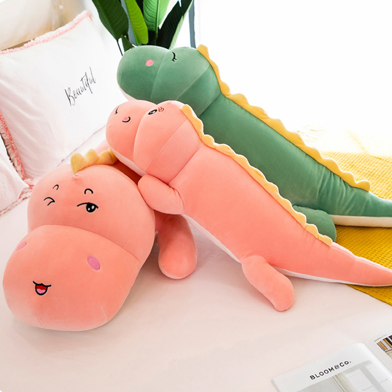 毛绒玩具恐龙抱枕鳄鱼公仔睡觉长条枕可爱布娃娃床上生日礼物女孩