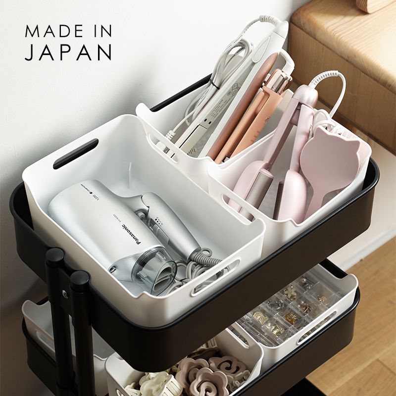 日本进口分隔收纳盒推车用分格整理盒零食收纳筐桌面杂物盒储物盒