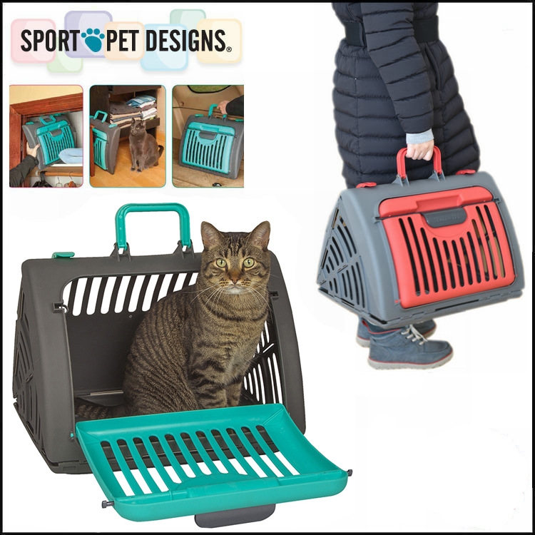 小型猫狗宠物笼便携航空箱折叠塑料提篮托运航空车载旅行外出运输