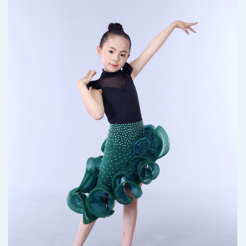 女童拉丁舞裙演出服少儿拉丁舞考级比赛标准舞蹈服儿童女