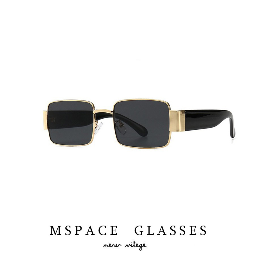 MSPACE2022夏欧美爆款朋克蒸汽复古金属太阳眼镜男墨镜方形框潮流