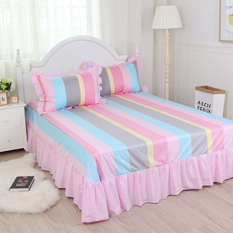 HRHM新品全棉床裙单件韩版花边床罩床套床盖保护罩床单