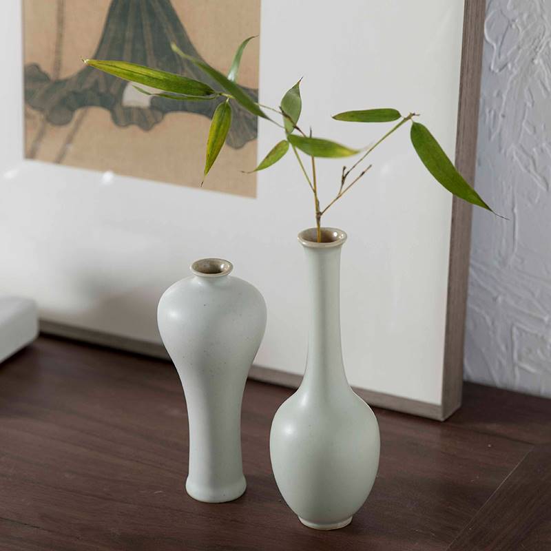 景德镇陶瓷花器禅意创意摆件花插个性茶室时尚家居装饰品水培花瓶