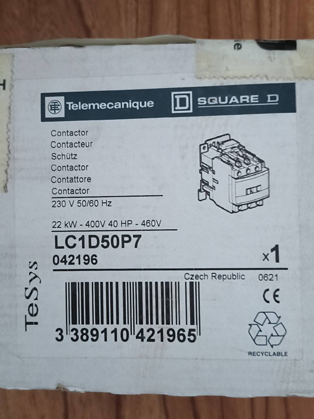 施耐德捷克进口交流接触器Lc1d50p7全新原装正品拍前议价议价