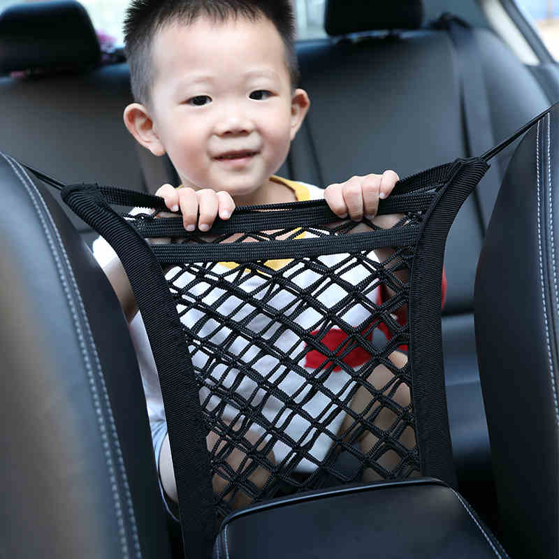 儿童安全用品汽车座椅间储物网兜前后排隔离网车载防护档网防儿童