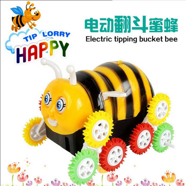 新品电动玩具车 小蜜蜂翻斗车 自动翻转儿童电动车地摊玩具礼品