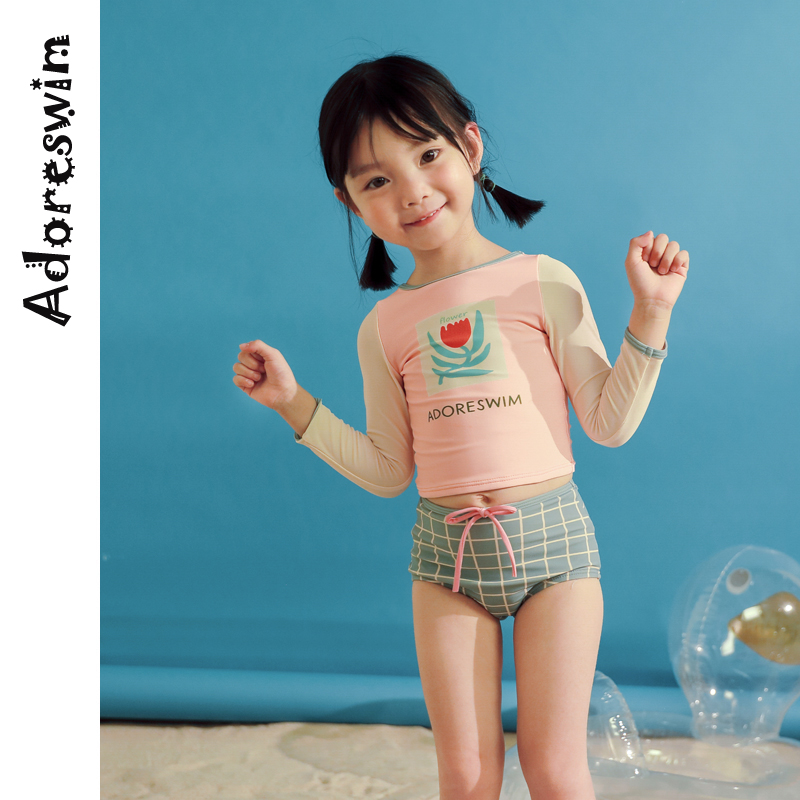 Adoreswim2024年新款儿童分体泳衣小童温泉泳装女童游泳衣宝宝女