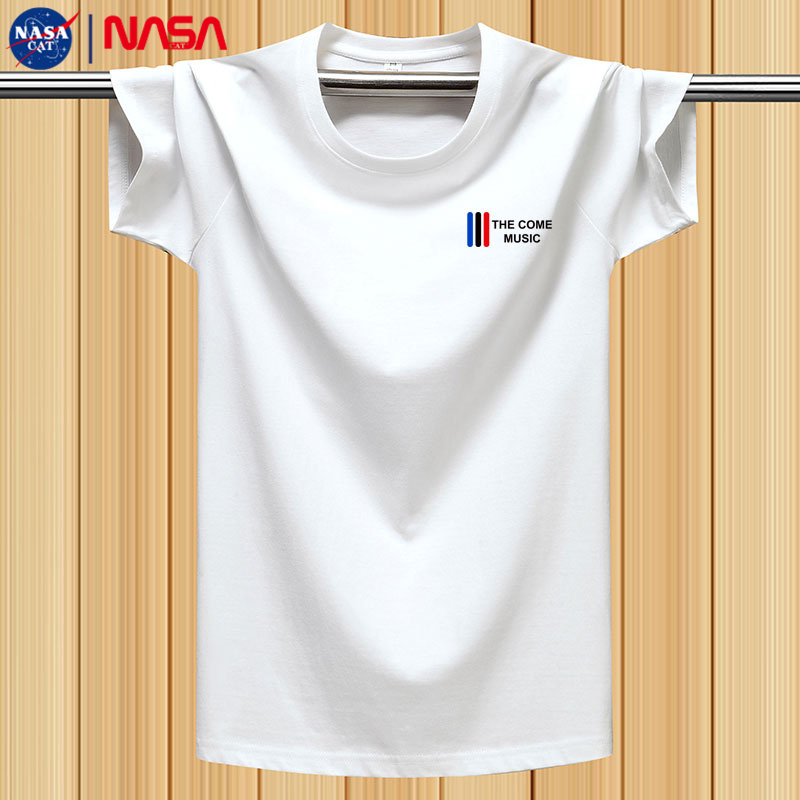 NASA品牌纯棉男士短袖青少年大码百搭潮流圆领T恤青年半袖打底衫