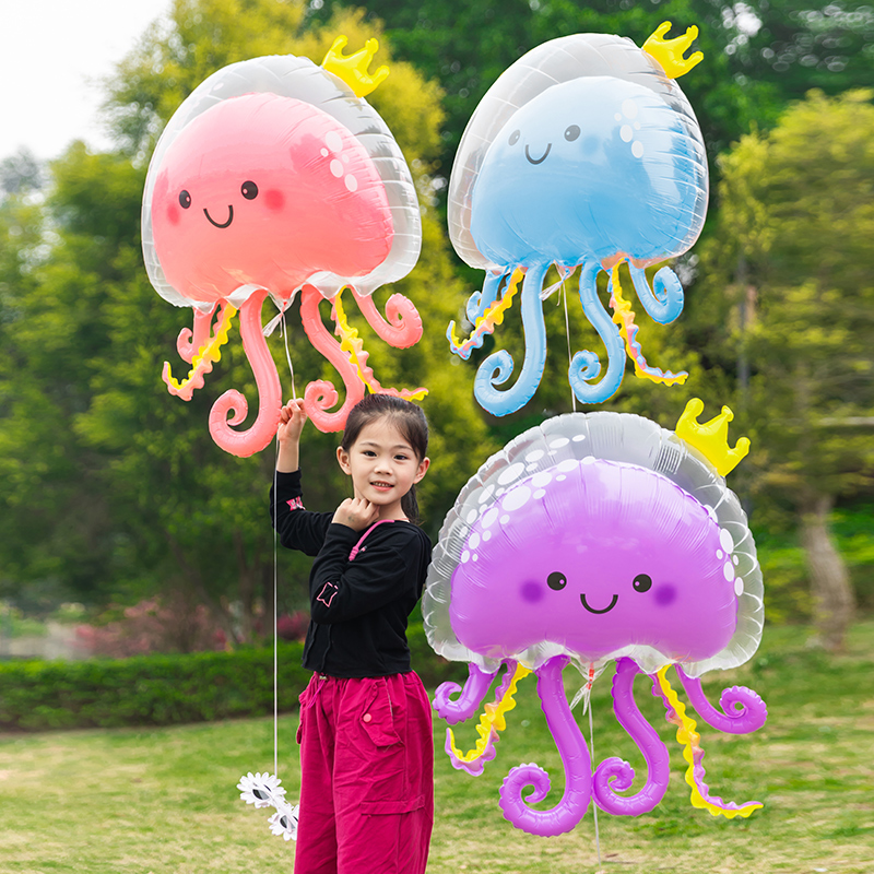 六一儿童节球中球水母章鱼气球泡泡球双层透明卡通飘空生日61装饰