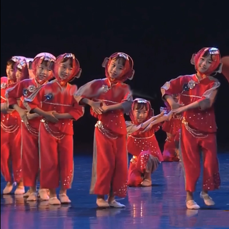 定制舞蹈服舞台表演服新款儿童古典演出服中国民族风喜庆群舞套装