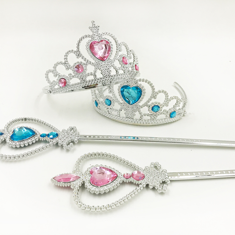 儿童皇冠发箍公主皇冠头饰 女孩玩具魔杖仙女水钻六一儿童节王冠