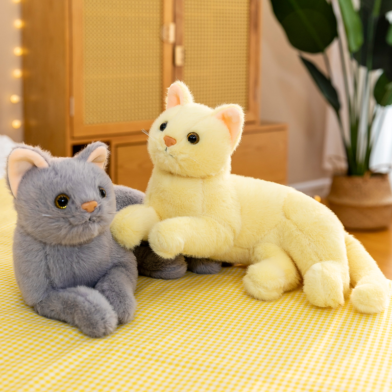 仿真猫咪玩偶可爱小猫毛绒玩具猫猫公仔宠物蓝猫摆件儿童安抚礼物
