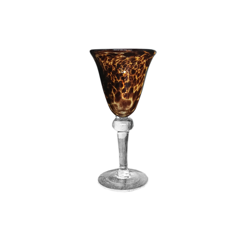 豹纹中古酒杯酒壶 ins复古风格 玳瑁色玻璃材质