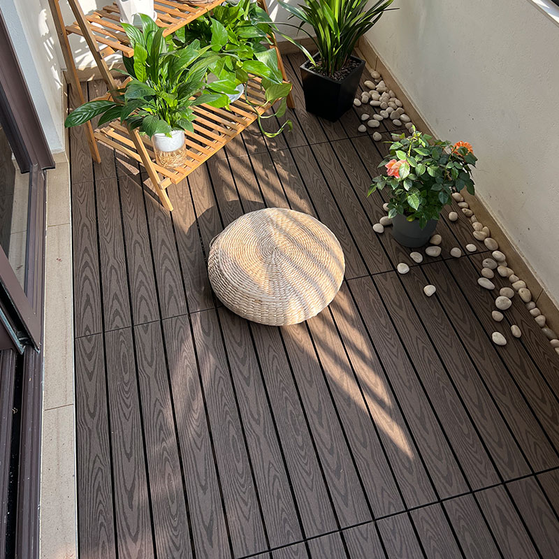 塑木木塑户外地板 阳台浴室庭院DIY花园露台 防腐生态木地砖 新款