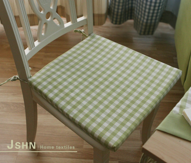 现代绿色格子加厚海绵椅垫坐垫餐椅垫座垫凳子垫鞋凳垫定做包邮