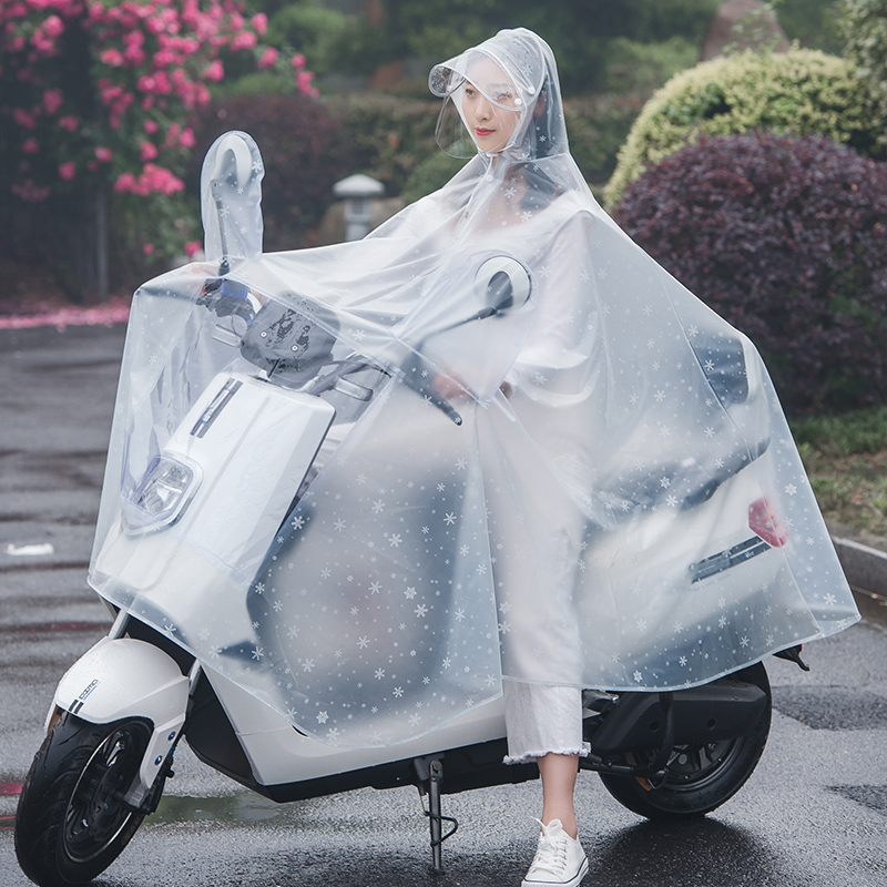 人全少心单人少女电动电瓶车雨衣电瓶摩托水衣透明韩国可爱托车