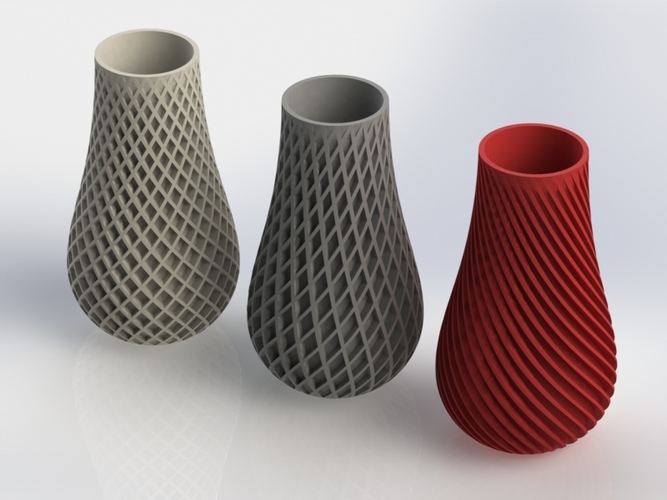 3D打印模型源文件stl格式三维立体图纸素材-螺旋的花瓶