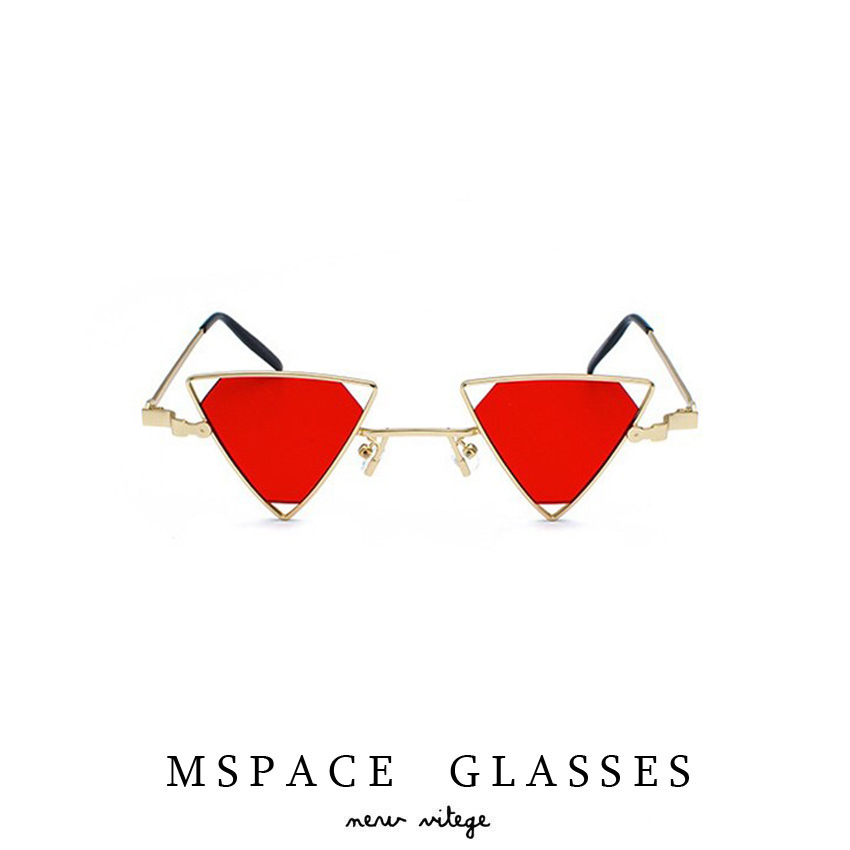 MSPACE 2024太阳镜朋克三角形方形前卫镂空眼镜欧美个性金属墨镜