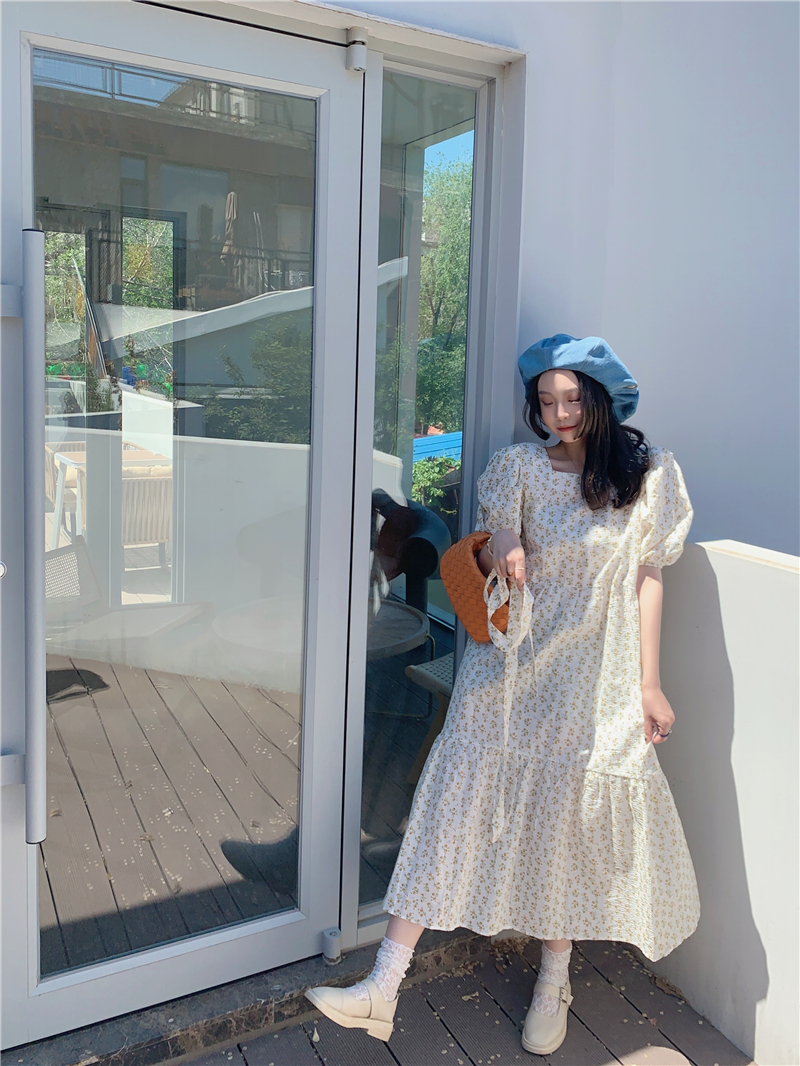 韩国连衣裙女夏装仙女裙子海边度假风长裙宽松小碎花超仙气质裙子