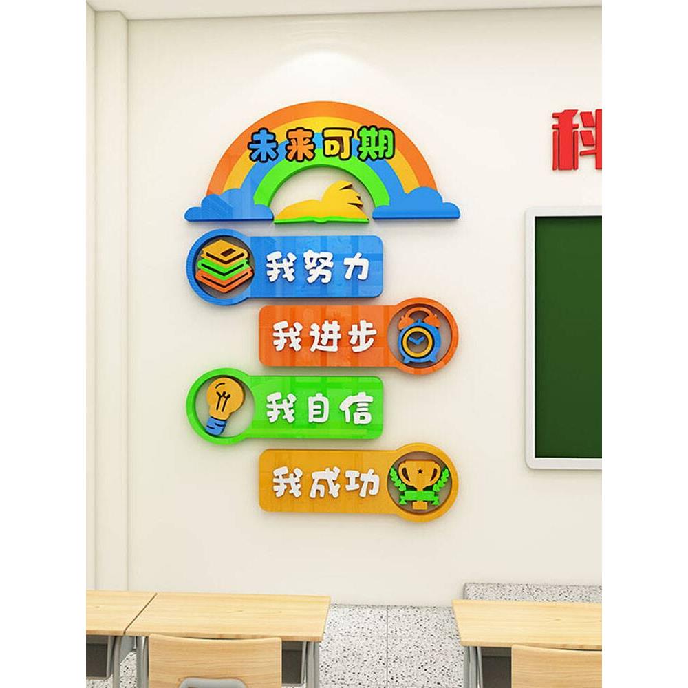 未来可期班级文化墙贴学生励志标语幼儿园墙面装饰小学教室布置