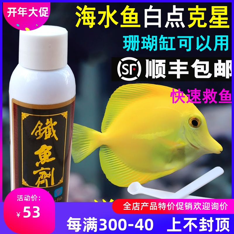 铁鱼剂 新包装白点散 海水鱼粉蓝高效免疫白点病 珊瑚缸可用 25g