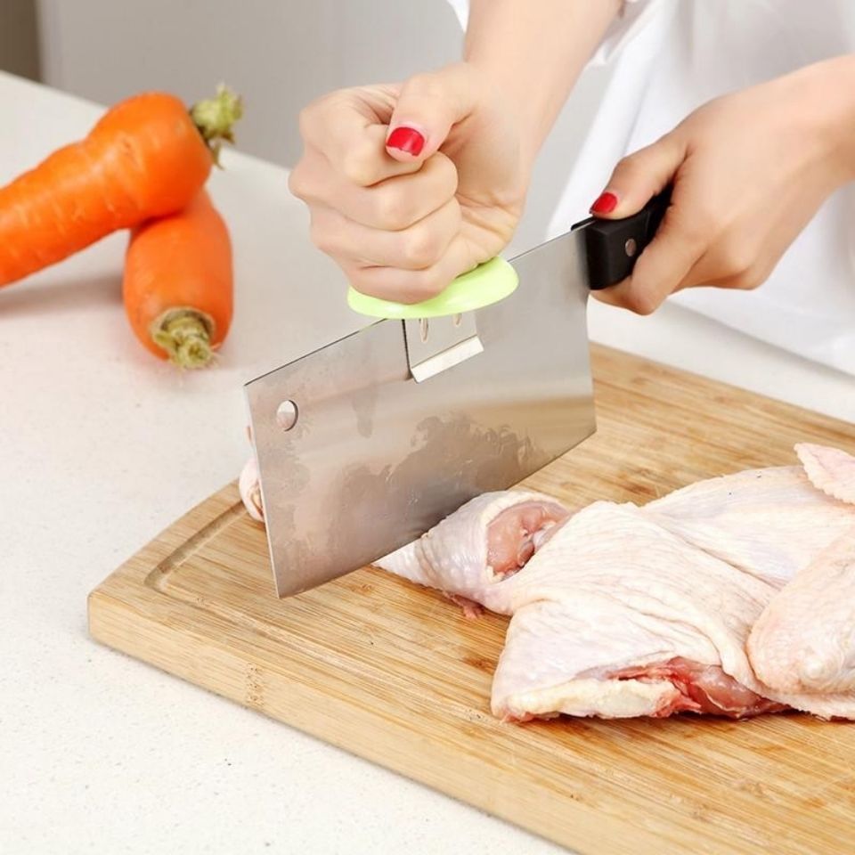 切菜神器工具 厨房创意不锈钢切菜助力器刀背辅助器助力刀帽刀架