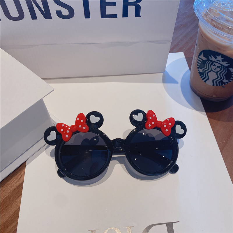 韩国可爱米妮太阳镜墨镜防紫外线女宝宝卡通眼镜女童公主迪士尼
